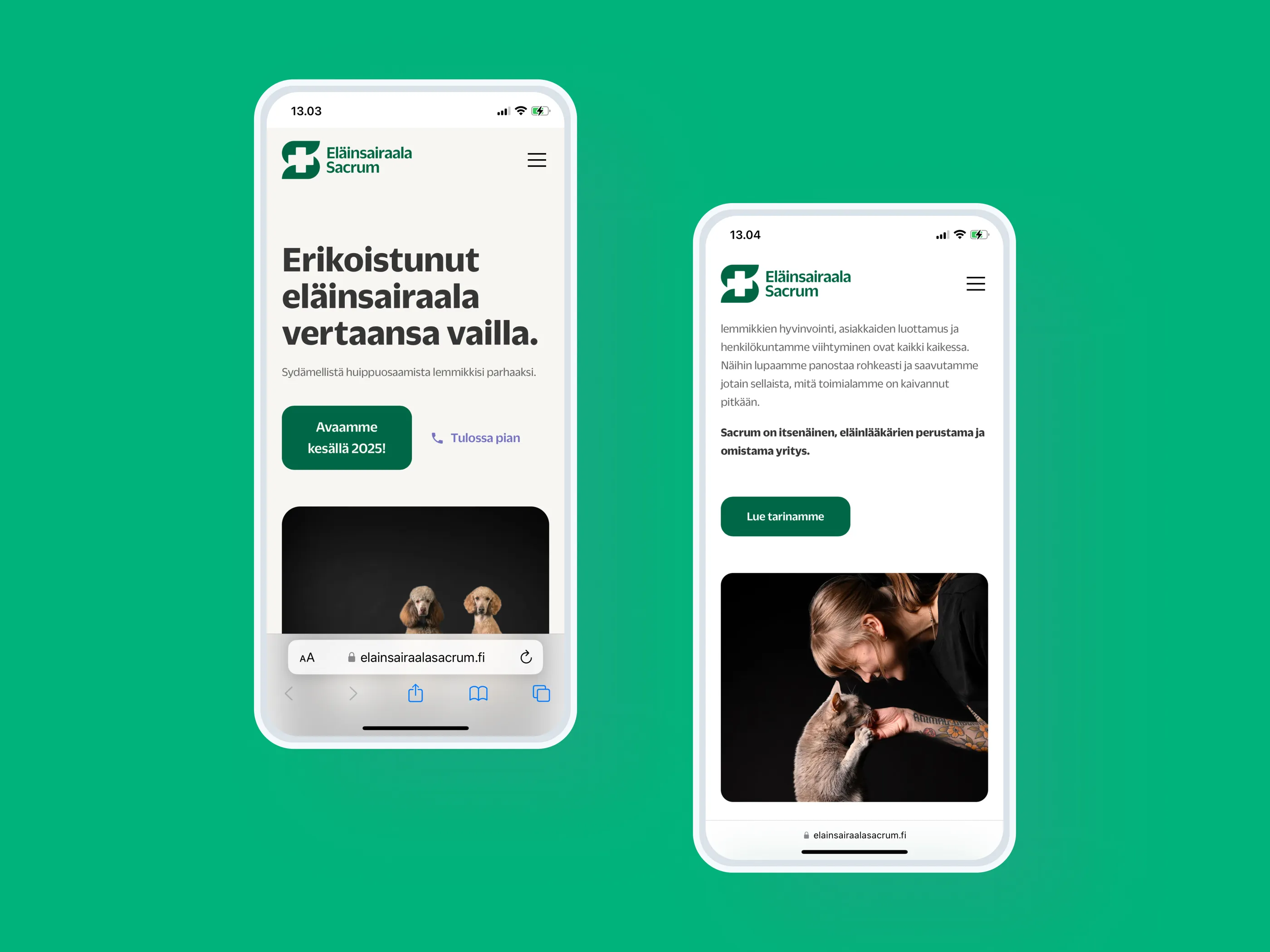 Eläinsairaala Sacrum Oy verkkosivut